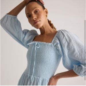 Quince • Gauze smocked midi dress